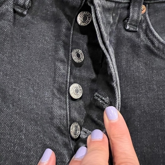 RE/DONE 90’s originals ultra high waisted skinny distressed black jeans size 26 - Picture 13 of 15